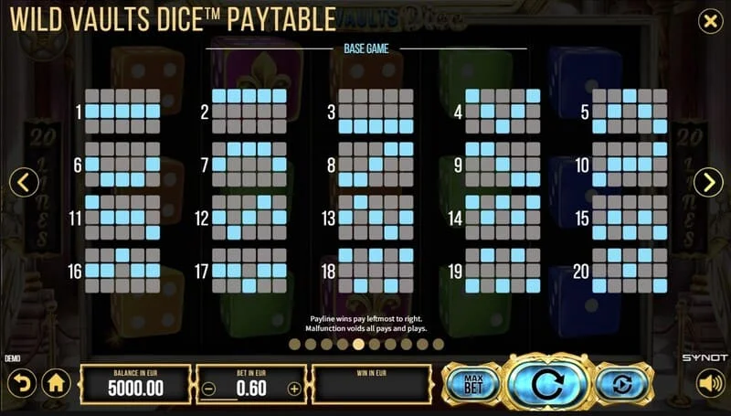 Wild Vaults Dice – Wild Dice s násobiteľom na výhernej línii